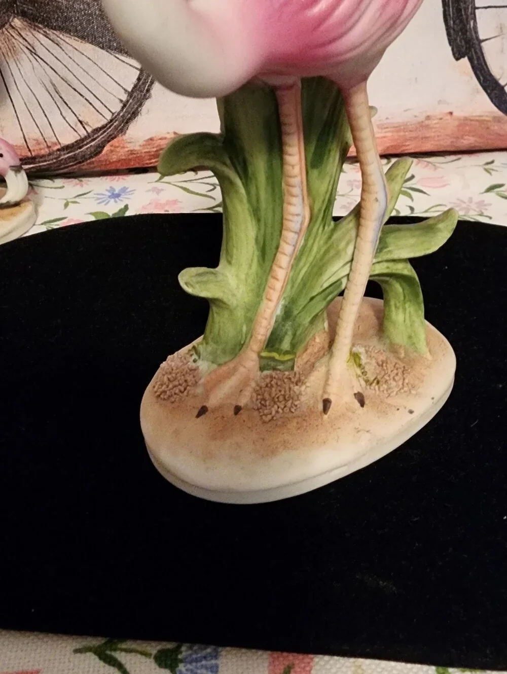 Vintage Lefton Pink Flamingo Ceramic Decor Figurine
